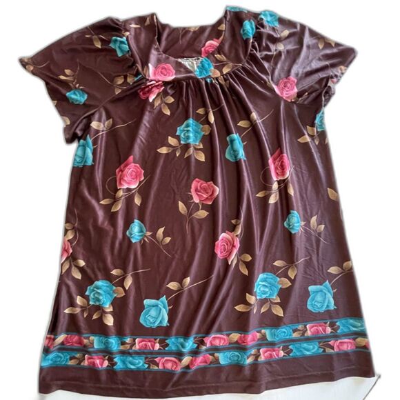 Vintage House MooMoo Roses Floral With Pockets House Lounger Dress SIZE 2X - Picture 6 of 9